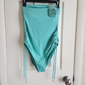 Shade & Shore Turquoise One Piece Swimsuit W Shell Accents Removable Straps Sz M